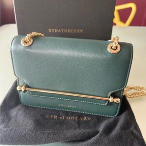 Strathberry Mini East/West bag in Bottle Green